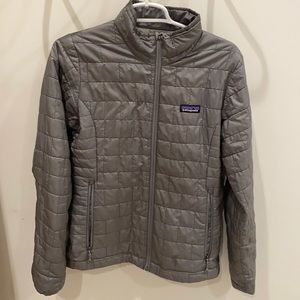 Patagonia Women’s Nano Puff Silver Grey Full Zip Puffer Jacket